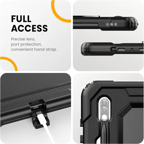 Vista 7 de Timecity Funda para Samsung Galaxy Tab S8 Plus/S7 FE 5G de 12.4 pulgadas con protector de pantalla y soporte giratorio de 360° y correa de hombro