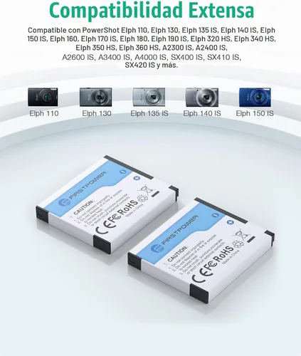 Vista 3 de FirstPower Kit de cargador de batería NB-11L NB-11LH para Canon PowerShot Compatible con Canon PowerShot Elph 360 Elph 350 Elph 340 Elph 180 Elph