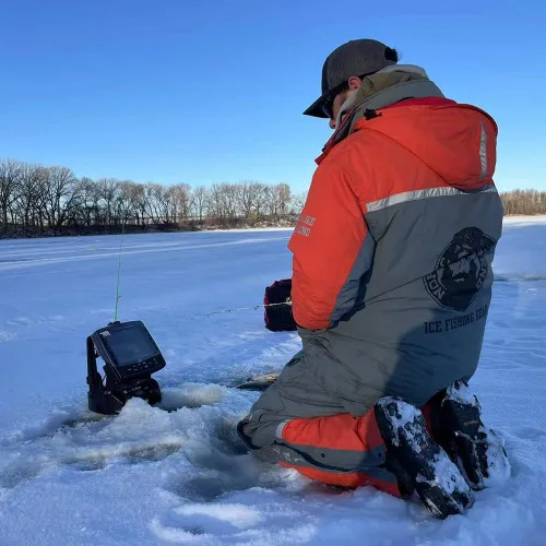 Vista 7 de Nordic Legend Aurora Series Traje de pesca en hielo, baberos y chaqueta aislados, equipo impermeable para pesca en hielo y motos de nieve