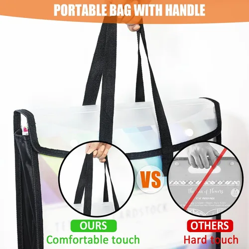 Vista 2 de Organizador de almacenamiento de papel expandible para álbumes de recortes, folio de papel negro para hojas de 12 x 12 pulgadas, organizador