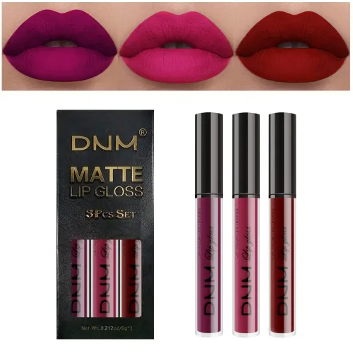 Vista 21 de AMY'S DIARY Juego de 3 Lápices Labiales Líquidos Mate Rojo Brillante, Tinte de Labios de Larga Duración 24 Horas Impermeable, Juego de Regalo de 05