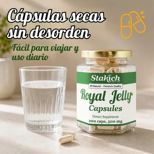 Vista 5 de Stakich Cápsulas de 500 mg (cápsulas de gelatina real de 500 mg (200 unidades)