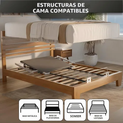 Vista 3 de Boyd Sleep Kit de cama ajustable tamaño individual: base inclinada de cabeza motorizada con control remoto inalámbrico, fácil montaje, cero espacio