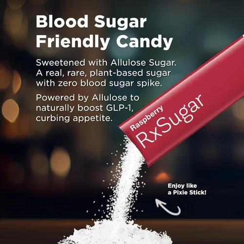 Vista 7 de RxSugar Swealthy Stix 30 paquetes de palitos de caramelo sin azúcar Edulcorante de alulosa 0 calorías, 0 carbohidratos netos, 0 glucémicos