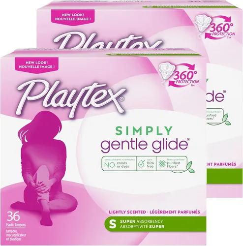 Vista 10 de Tampones Playtex Simply Gentle Glide sin perfume, superabsorción, 36 unidades (paquete de 1) (el empaque puede variar)