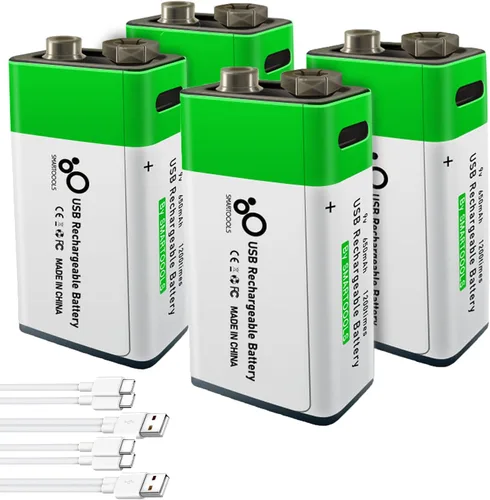 Vista 13 de Baterías C - Paquete de 2 baterías recargables C, batería de iones de litio de 5000 mWh, tamaño C, 1.5 V con cargador USB A a tipo C 2 en 1