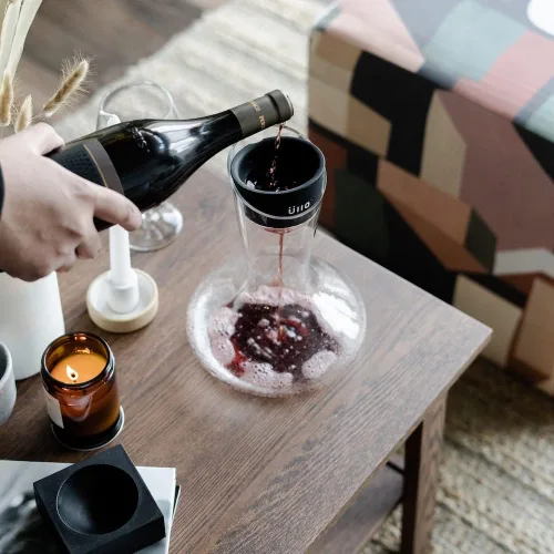 Vista 5 de Ullo - Purificador de vino con decantador soplado a mano y 6 filtros de sulfito, restaura la pureza natural del vino