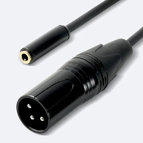 Vista 2 de Cable XLR a 1/8, 3 pines XLR macho a 1/8 pulgadas 0.138 in hembra estéreo mono adaptador de audio convertidor cable de interconexión