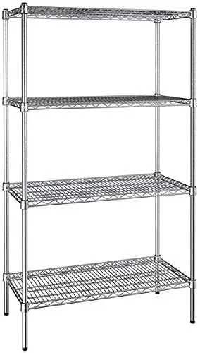 Vista 309 de Kit de 4 estantes de epoxi verde NSF de 21 x 72 pulgadas con postes de 86 pulgadas, estantería de almacenamiento resistente, kit de estantería