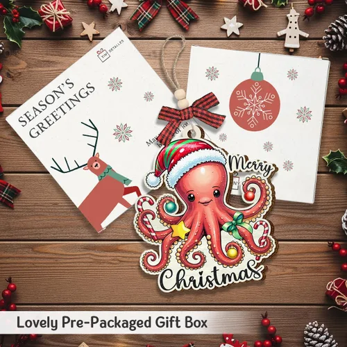 Vista 5 de Adorno de pulpo 2025, regalos de pulpo para amigos, mujeres, compañeros de trabajo, regalos para amantes de los animales con temática oceánica