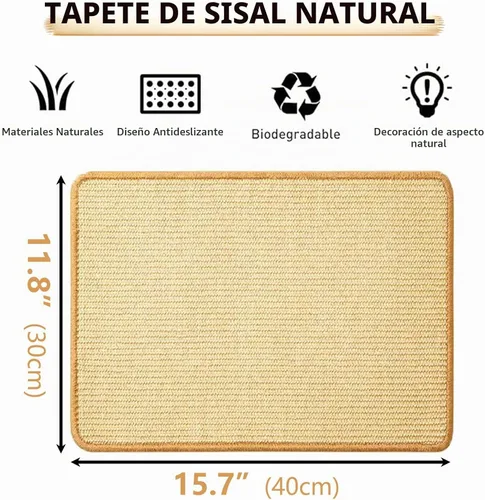 Vista 2 de Oncpcare 2 piezas de estera para rascar de conejo, almohadilla natural para rascar de conejito, cuidado de garras y dientes, esteras para conejos