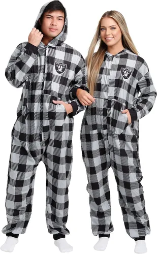 Vista 28 de FOCO Unisex NFL Team Logo Pajamas One Piece Onesie Patrón feo navideño