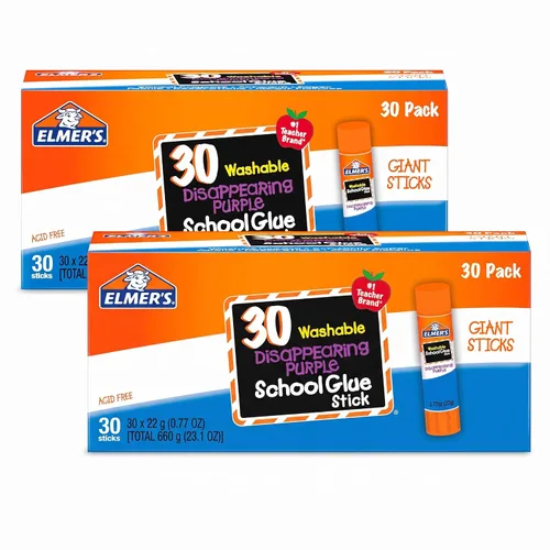 Vista 10 de Elmer's - Barras de pegamento escolar morado que desaparece, lavable, 0.78 onzas (22 gramos), 3 unidades - Póster, tablero de visión, suministros