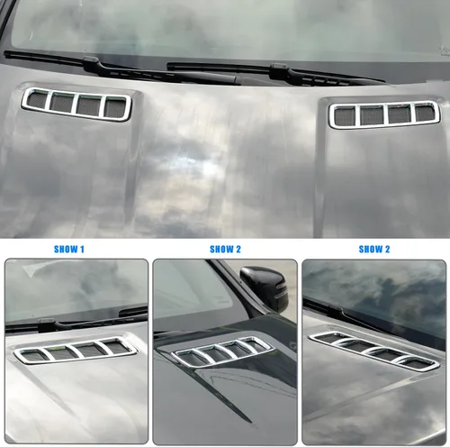 Vista 5 de Ajuste de la etiqueta engomada de la capilla del techo del motor del ABS Chrome para Mercedes Benz ML GL GLE GLS 2013-2017