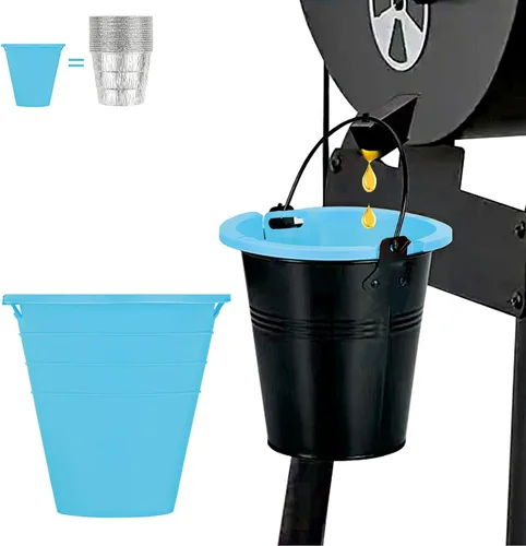 Vista 10 de 2 piezas de forros reutilizables de silicona para cubo de grasa Compatible con Traeger/Pit Boss ect/Oklahoma Joe' /Forro para bandeja de goteo