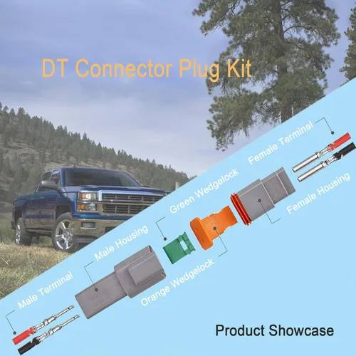 Vista 3 de Kit de conectores a granel DT, conectores de 2P, 3P, 4P, 6P, 8P y 12P, conector de cable impermeable DT de 12 pares, kit de conector de enchufe