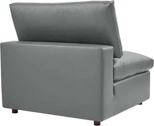 Vista 6 de Modway Commix Sofá seccional de 6 piezas de cuero vegano relleno de plumón