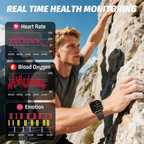 Vista 6 de Reloj inteligente con GPS para hombres, rastreador de actividad física con más de 178 modos deportivos, reloj de fitness con pantalla táctil AMOLED