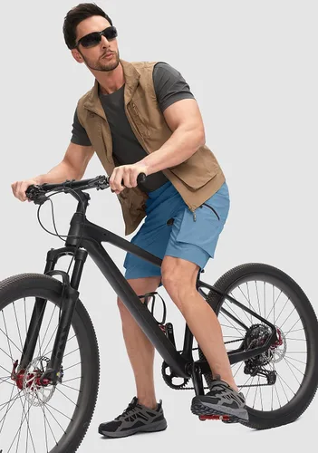 Vista 6 de Bikewa Men's Mountain Bike Shorts 3D Padded Loose-fit MTB Biking Riding Cycling Bicycle Biker Shorts Zipper Pockets