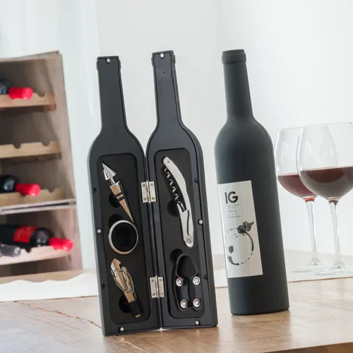 Vista 2 de Estuche de Vino Botella InnovaGoods 5 Piezas
