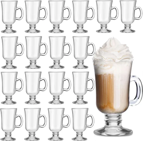 Vista 8 de Sieral 12 tazas de café irlandés de 8.5 onzas de vidrio transparente