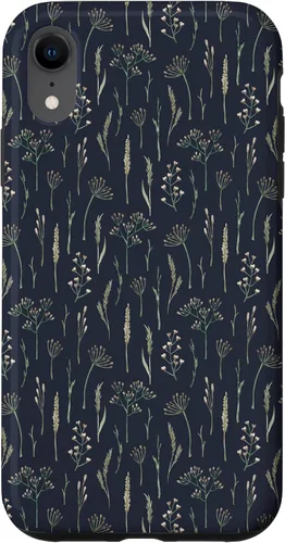 Vista 25 de Funda neutra Boho Dry Wildflower Meadow Botanical (azul marino) para iPhone 16