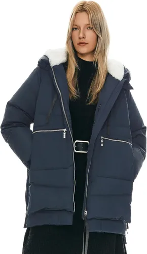 Vista 17 de Orolay - Chaqueta de plumón engrosada para mujer Beige