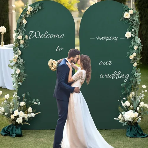 Vista 148 de Baby Blue Arch Backdrop Cover, 6FT Spandex Fitted Wedding Arch Stand Covers Round Top Chiara Backdrop Cover for Birthday Party Ceremony Banquet Azul