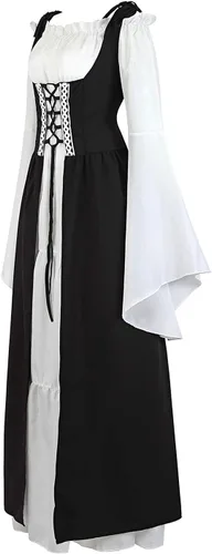 Vista 4 de Disfraz renacentista para mujer, vestido medieval para Ren Fair Halloween Cosplay