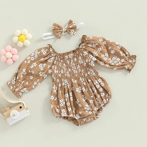 Vista 7 de JLKGICF Mameluco floral para bebé recién nacido, con tirantes delgados, de una pieza, pantalones cortos, ropa general de verano