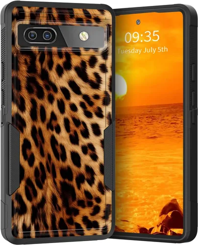 Vista 32 de Funda para Pixel 6A, Híbrida de Doble Capa de Servicio Pesado Resistente a Prueba de Golpes PC Duro + Funda Protectora de Silicona Suave para Google