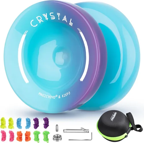 Vista 13 de Yoyo K2 Crystal - Yoyo profesional responsivo para niños principiantes, Yo Yo de doble función para adultos avanzados + rodamiento extra