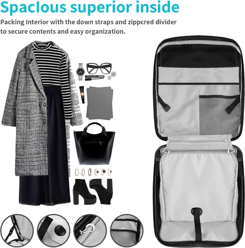 Vista 4 de LemoHome Equipaje expandible con ruedas giratorias, maletas grandes con diseño de asiento para niños, equipaje duro para mujeres y hombres, equipaje