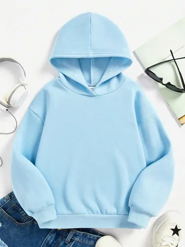 Vista 2 de Floerns Sudadera con capucha de manga larga con estampado gráfico de corazón para niñas