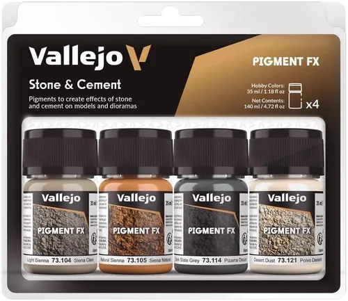 Vista 3 de Vallejo - Efectos Pigment FX AFV, pigmentos erosivos para modelos y dioramas, 4 frascos x 1.2 fl oz (1.18 onzas líquidas)