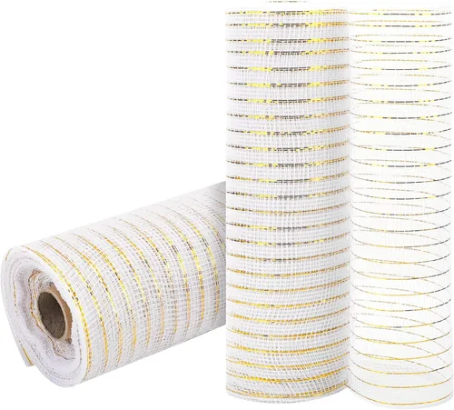 Vista 18 de 2 rollos de cinta de malla verde manzana decorativa de 10 pulgadas x 30 pies, rollos de malla de poli verde lima para suministros de corona DIY