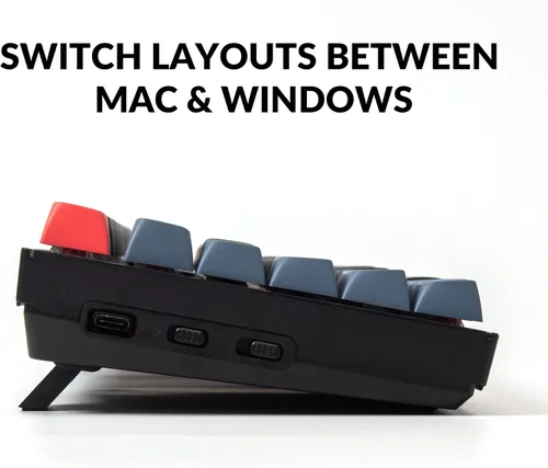 Vista 5 de Keychron K8 Pro Teclado mecánico inalámbrico personalizado QMKVIA programable Bluetoothretroiluminación RGB con cable sin llave con interruptor