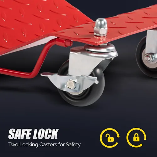Vista 4 de TUFFIOM Juego de 4 carros para automóvil, 8000 libras de capacidad, carrito de vehículos resistentes, patines de neumáticos de acero con frenos