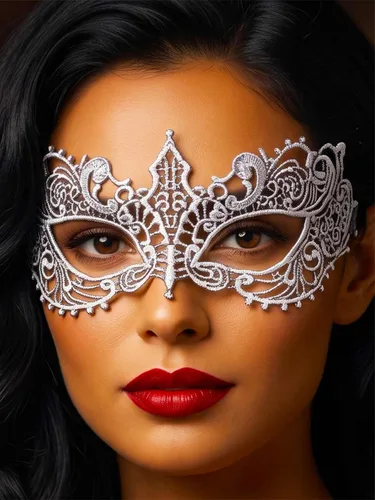 Vista 9 de HEREAD Máscara de encaje negra para disfraz de Halloween, máscara de ojos para mujer