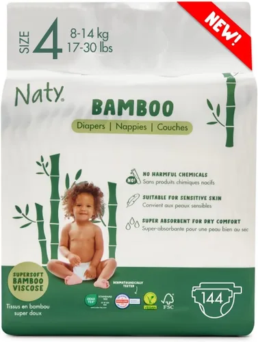 Vista 11 de Naty - Pañales de viscosa de bambú, talla 1 (4-11 libras), 88