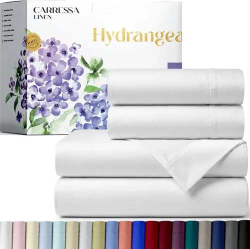 Vista 26 de Carressa Linen - Juego de sábanas 100% algodón de 600 hilos
