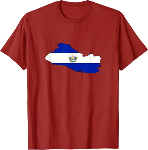 Vista 16 de Camiseta de El Salvador Country Outline on Flag