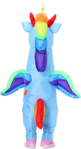 Vista 5 de HSCTEK Disfraz de unicornio inflable unisex para niños