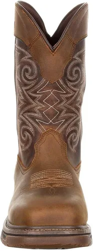 Vista 5 de ROCKY Botas occidentales impermeables con punta compuesta de calavera de hierro, Chocolate Marrón Medio