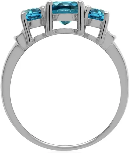 Vista 3 de Silvershake Anillo de plata de ley 925 chapado en oro blanco con topacio azul londinense de 2,6 quilates