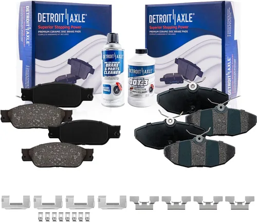 Vista 33 de Detroit Axle - Pastillas de freno de cerámica delanteras Reemplazo de pinza de freno derecha para Dodge Ram 1500 Dakota, Ram 1500 Classic - Juego