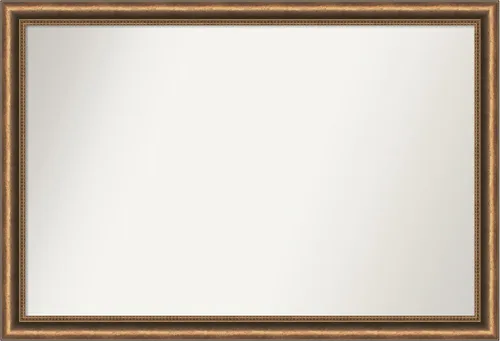 Vista 240 de Amanti Art Espejo de baño de bronce para sobre fregadero, 24 x 24 pulgadas, espejo de tocador cuadrado estrecho de bronce Manhattan, marco de madera