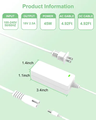 Vista 10 de Cable de alimentación para Cricut Explore air 2, Expression 2, Maker, Explore Air, Explore One Create Cake Mini Repuesto Original para Cricut Maker
