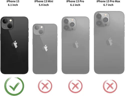 Vista 2 de DJBull Funda tipo cartera desmontable 2 en 1 para iPhone 13 con soporte para tarjeta de crédito, bloqueo RFID, funda protectora de piel sintética