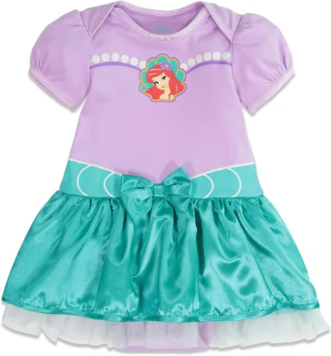Vista 3 de Disney Princesa Ariel Cenicienta Belle - Vestido y diadema para bebé, color blanco nieve